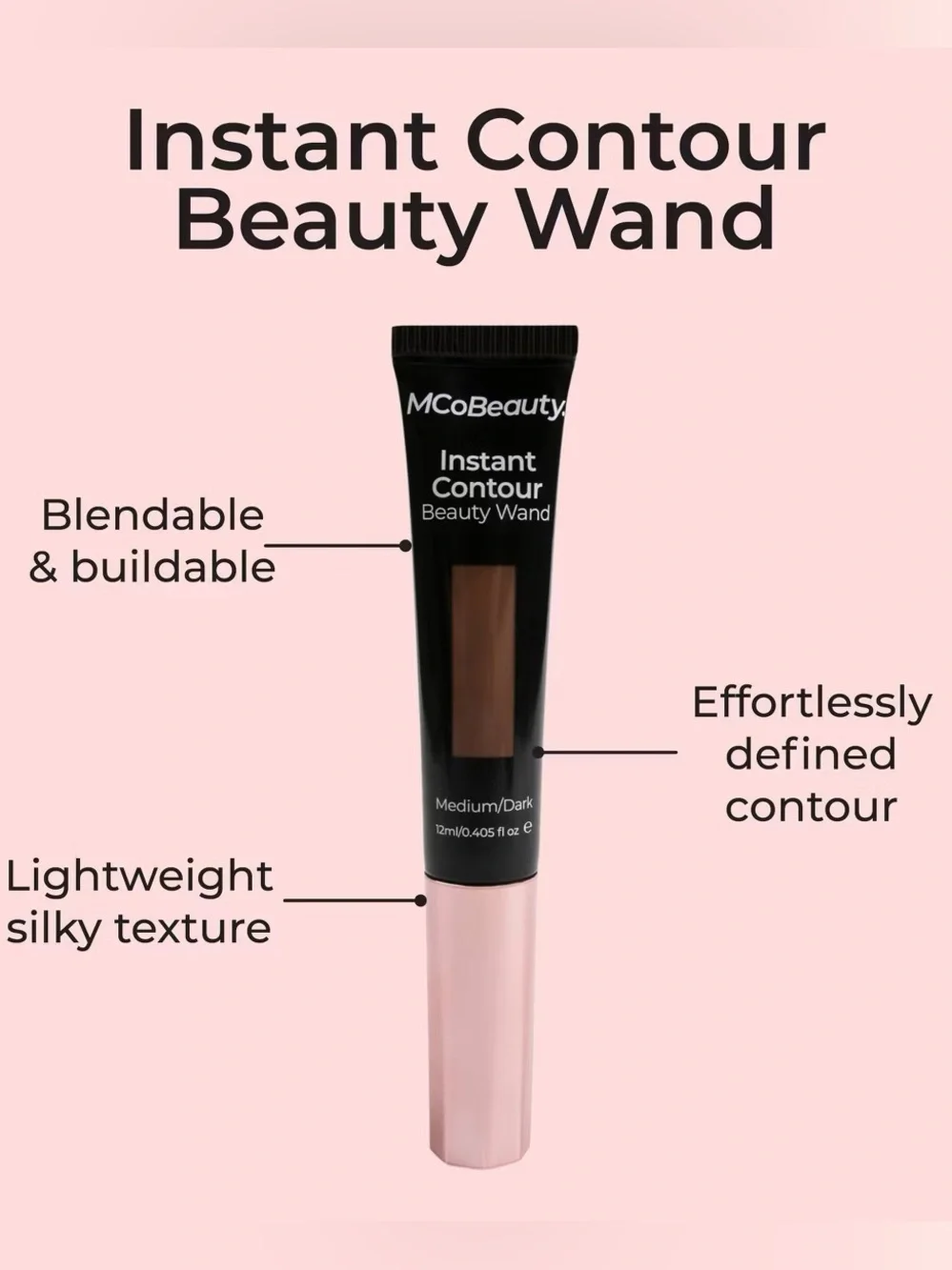 MCoBeauty Instant Contour Cream Bronzer - Medium/Dark, NEW